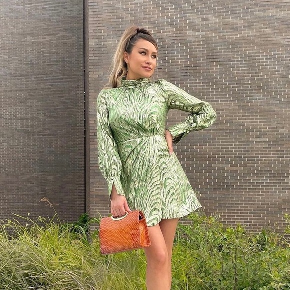 Jonathan Simkhai Green Moire Dress - Picture 2 of 3